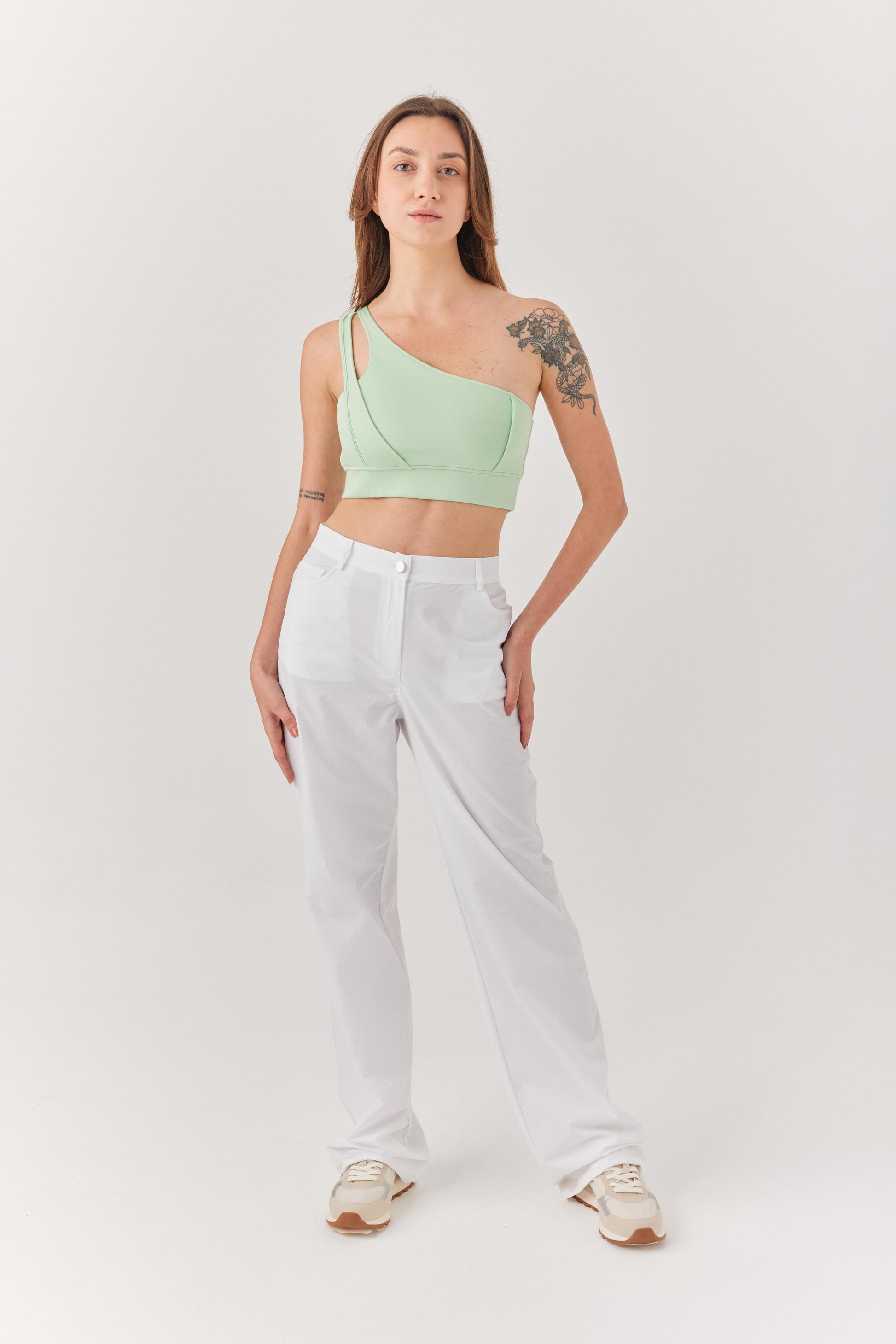 Yeşil Tek Omuz Bra.