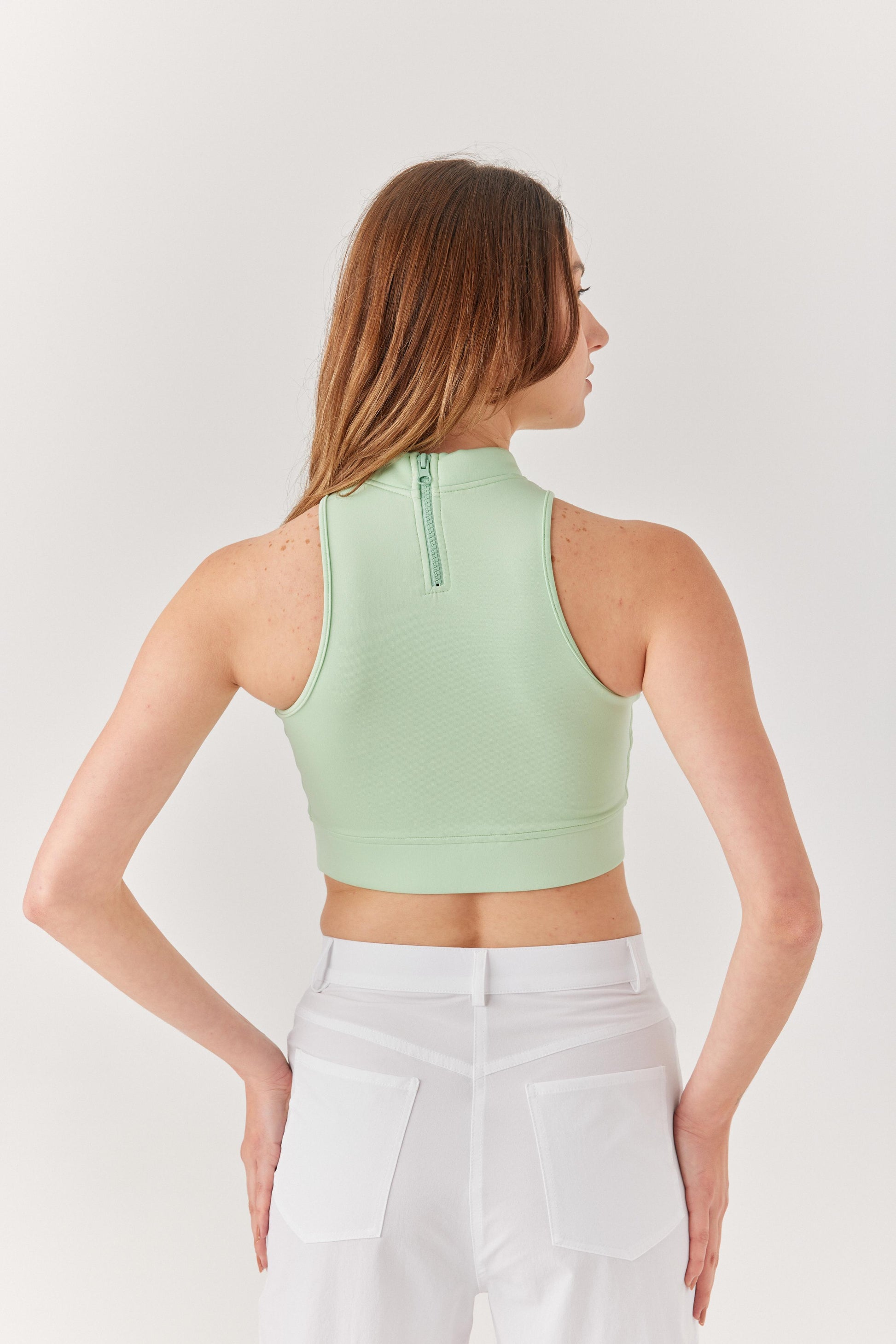 Yeşil Kolsuz Spor Bra.