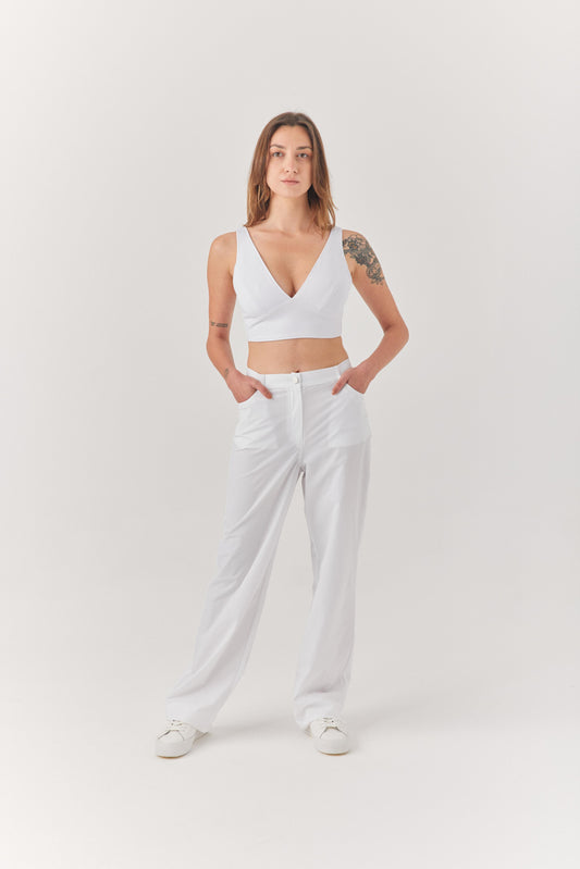 Beyaz Göğüs Dekolteli Bra