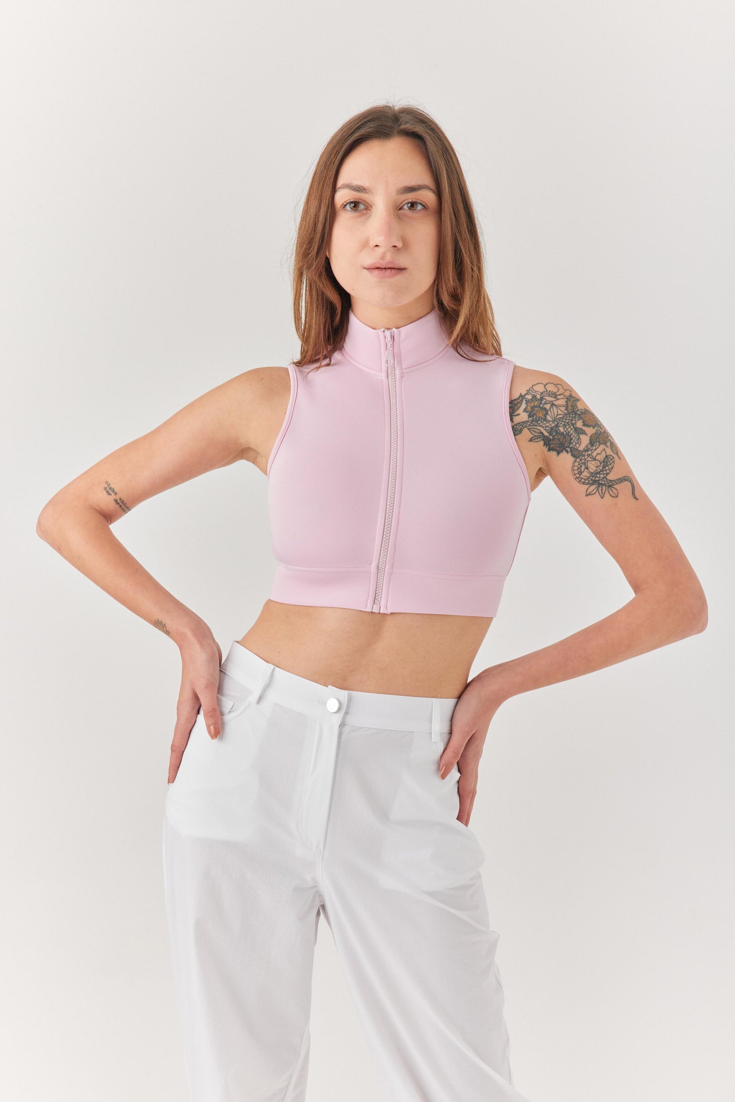Pembe Fermuarlı Bra
