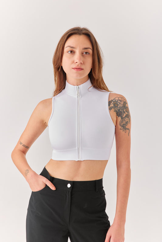 Beyaz Fermuarlı Bra