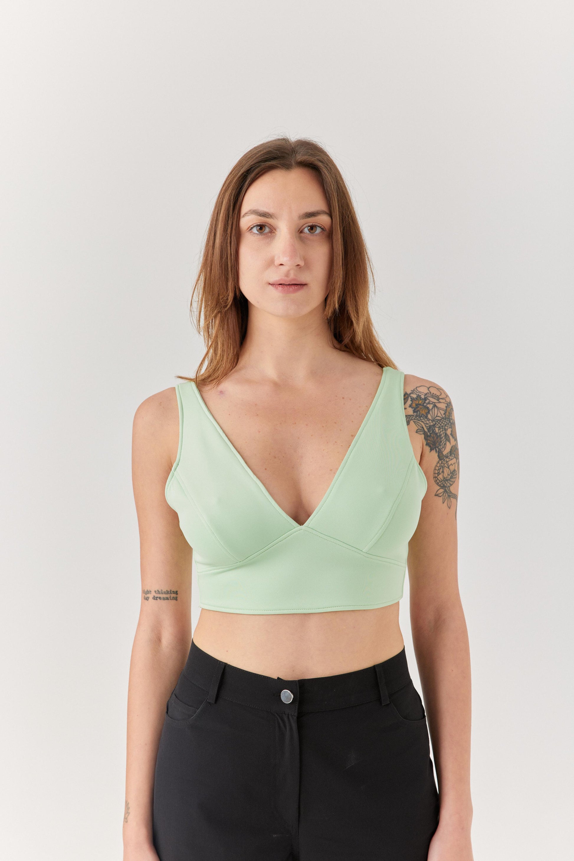 Yeşil Göğüs Dekolteli Bra.