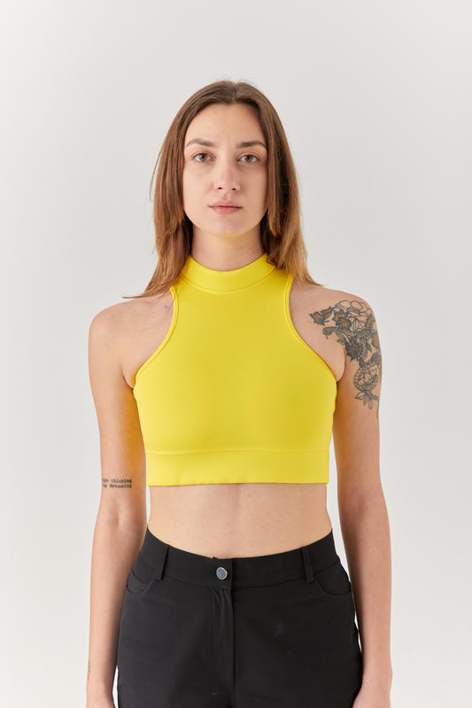 Sarı Kolsuz Spor Bra