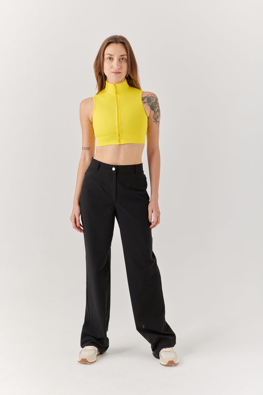 Sarı Fermuarlı Bra