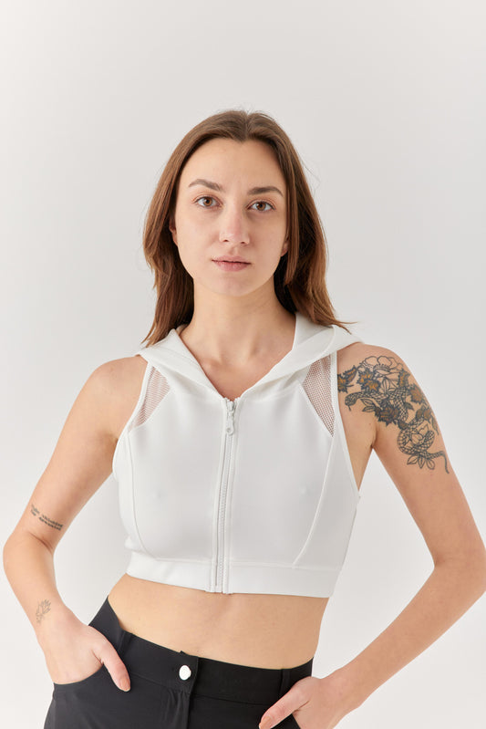 Ekru Kapüşonlu Sırt Detaylı Bra