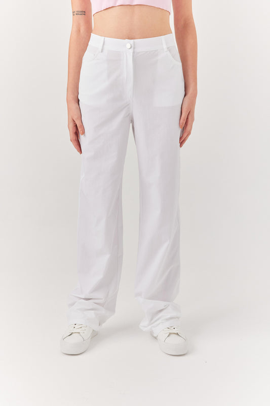 Kadın Beyaz Paraşüt Pantolon